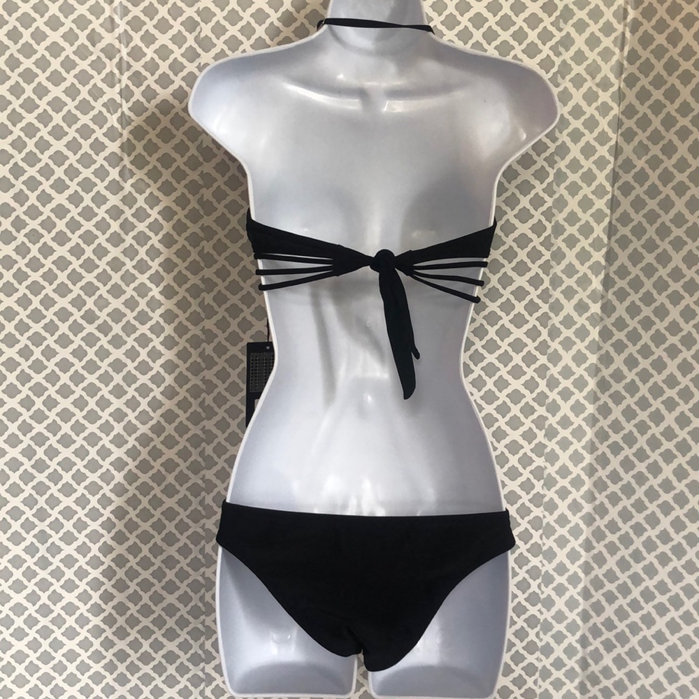 Red Bees black strappy bikini set HT2005 - Picture 5 of 6